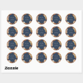 Navy Blue Hochzeit im Herbst Sticker (Blatt)