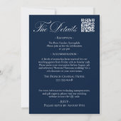 Navy-Blue-Hochzeits-Einladung mit Details QR-Code Einladung (Rückseite)