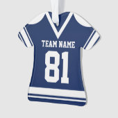 Navy Blue Hockey Jersey mit Foto Ornament (Vorderseite)