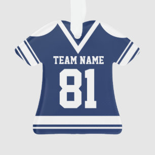 Navy Blue Hockey Jersey mit Foto Ornament