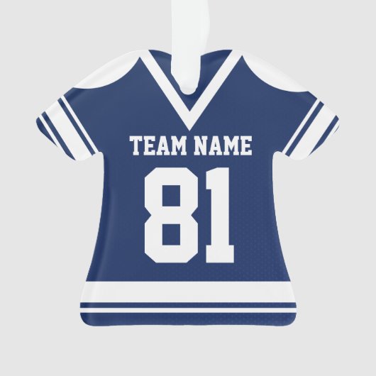 Navy Blue Hockey Jersey mit Foto Ornament (Vorderseite)