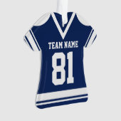 Navy Blue Hockey Jersey mit Foto Ornament (Vorderseite)
