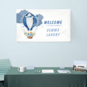 Navy Blue Hot Air Ballon Boy Baby Dusche Willkomme Banner (Messeveranstaltung)