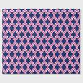 Navy Blue Hot Pink White Marokko #4DS Geschenkpapier (Flach)