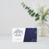 Navy Blue House Logo, Real Estate Agent, QR Code Visitenkarte (Stehend Vorderseite)