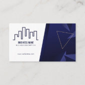 Navy Blue House Logo, Real Estate Agent, QR Code Visitenkarte (Vorderseite)