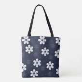 Navy Blue Hübsch Flora Personalisiert Tasche (Rückseite)