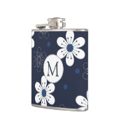 Navy Blue Hübsch Floral Monogram Flachmann (Links)