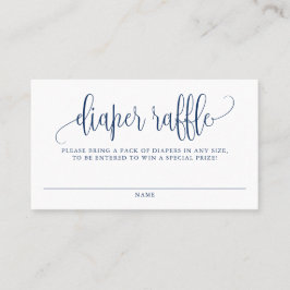 Navy Blue Hübsch Script Baby Duschschlupf Windeln  Visitenkarte