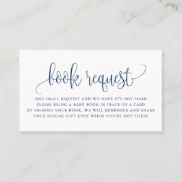 Navy Blue Hübsch Script Baby Shooting Book Request Visitenkarte