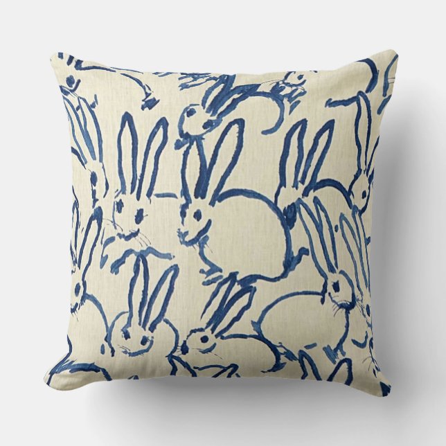 Navy Blue Hutch Designer Pillow Kissen (Vorderseite)
