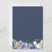 Navy Blue Hydrangeas Floral Engagement Party Einladung (Rückseite)