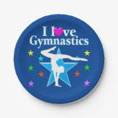 NAVY BLUE I LIEBE GYMNASTICS PAPIER TELLER (Vorderseite)