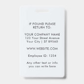 Navy Blue ID Card | Custom Logo Employee Photo Ausweis (Rückseite)