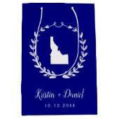 Navy Blue Idaho Map Wedding Welcome Swag Mittlere Geschenktüte (Vorderseite)