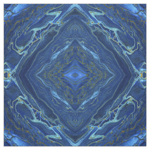 Navy Blue & Imitate Gold Marbour Diamonds Muster Stoff