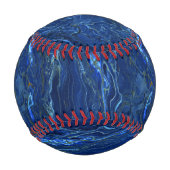 Navy Blue & Imitate Gold Marmor Akrylabstraktion Baseball (Rückseite)