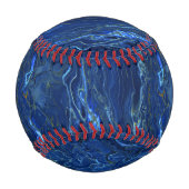 Navy Blue & Imitate Gold Marmor Akrylabstraktion Baseball (Vorderseite)
