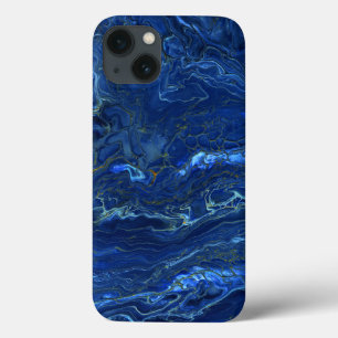 Navy Blue & Imitate Gold Marmor Akrylabstraktion Case-Mate iPhone Hülle
