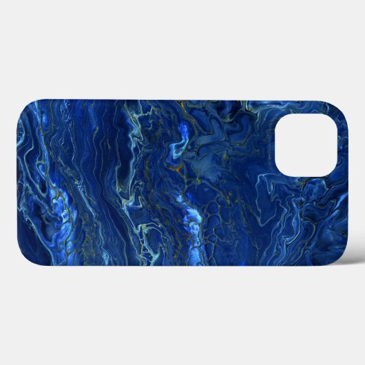 Navy Blue & Imitate Gold Marmor Akrylabstraktion Case-Mate iPhone Hülle (Rückseite (Horizontal))