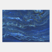 Navy Blue & Imitate Gold Marmor Akrylabstraktion Geschenkpapier Set (Vorderseite 2)