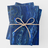Navy Blue & Imitate Gold Marmor Akrylabstraktion Geschenkpapier Set (Beispiel)