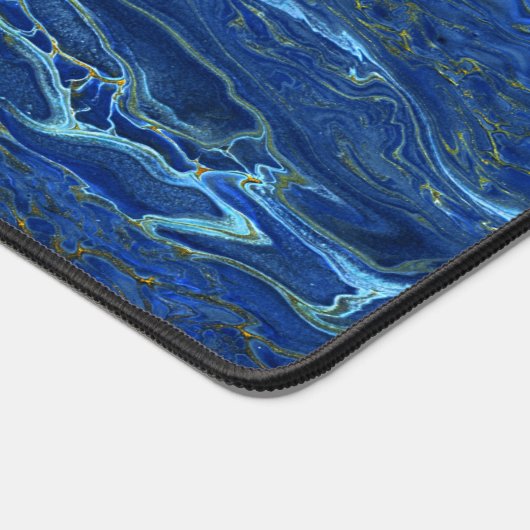 Navy Blue & Imitate Gold Marmor Akrylabstraktion Schreibtischunterlage (Ecke)