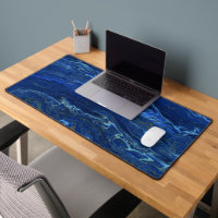 Navy Blue & Imitate Gold Marmor Akrylabstraktion