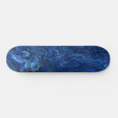 Navy Blue & Imitate Gold Marmor Akrylabstraktion Skateboard (Horizontal)
