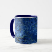 Navy Blue & Imitate Gold Marmor Akrylabstraktion  Tasse (Vorderseite Links)