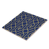 Navy Blue & Imitate Gold marokkanische Mosaikmuste Fliese (Seite)