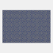 Navy Blue & Imitate Gold marokkanische Mosaikmuste Geschenkpapier Set (Vorderseite 2)