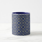 Navy Blue & Imitate Gold marokkanische Mosaikmuste Tasse (Zentrum)