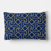 Navy Blue & Imitate Gold marokkanische Mosaikmuste Zubehörtasche (Rückseite)