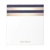 Navy Blue Imitats Gold Foil Streifen Name Notizblock (Vorderseite)