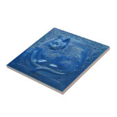 Navy Blue Imitats Relief Art Nouveau Cat Fliese (Seite)