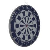 Navy Blue Imitats Silver Custom Family Name Geomet Dartscheibe (Vorderseite Links)