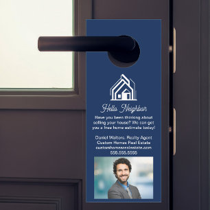 Navy Blue Immobilienunternehmen Werbe Makler Türanhänger