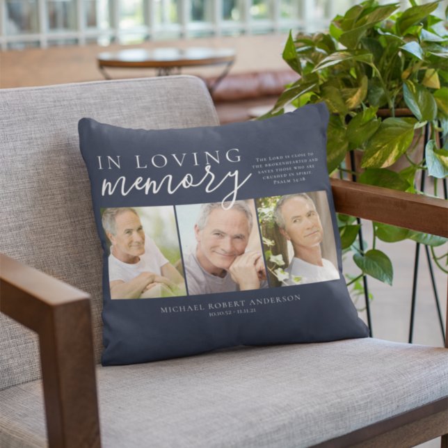Navy Blue in Love Memory Foto Memorial Kissen (Von Creator hochgeladen)