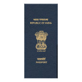 Navy Blue India Passport Menü (Hinten)