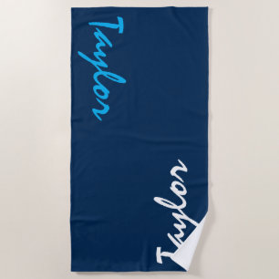 Navy Blue Individuelle Name Personalisiert Beach H Strandtuch