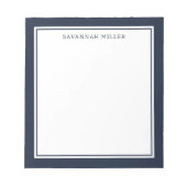 Navy Blue Individuelle Name Writing Pad Memo Notep Notizblock (Vorderseite)
