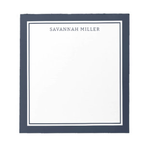 Navy Blue Individuelle Name Writing Pad Memo Notep Notizblock
