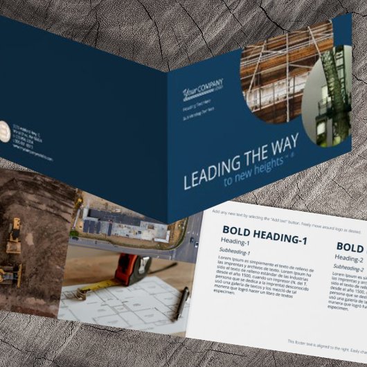 Navy Blue, Ingenieurbroschüre für geflochtenes Fot