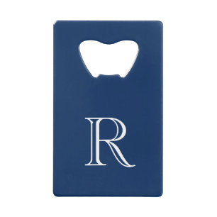 Navy Blue Initial Stainless Steel Flaschenöffner