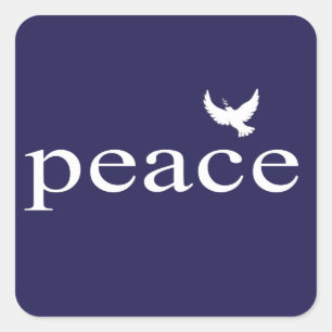 Navy Blue Inspiration Peace Zitat Quadratischer Aufkleber