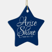 Navy Blue Inspirational Arise und Shine Christlich Keramik Ornament (Rechts)