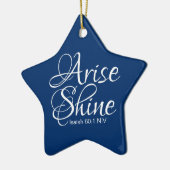 Navy Blue Inspirational Arise und Shine Christlich Keramik Ornament (Links)