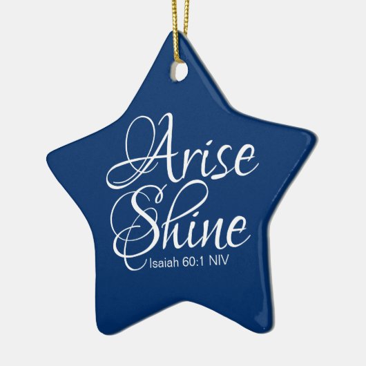 Navy Blue Inspirational Arise und Shine Christlich Keramik Ornament (Links)