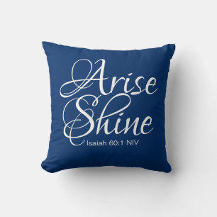Navy Blue Inspirational Arise und Shine Christlich Kissen